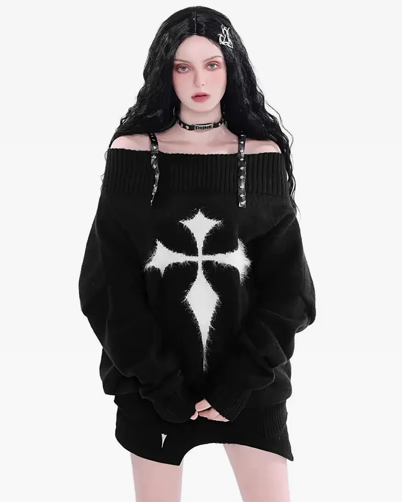 クロスニットセーター - Y2K WEAR
