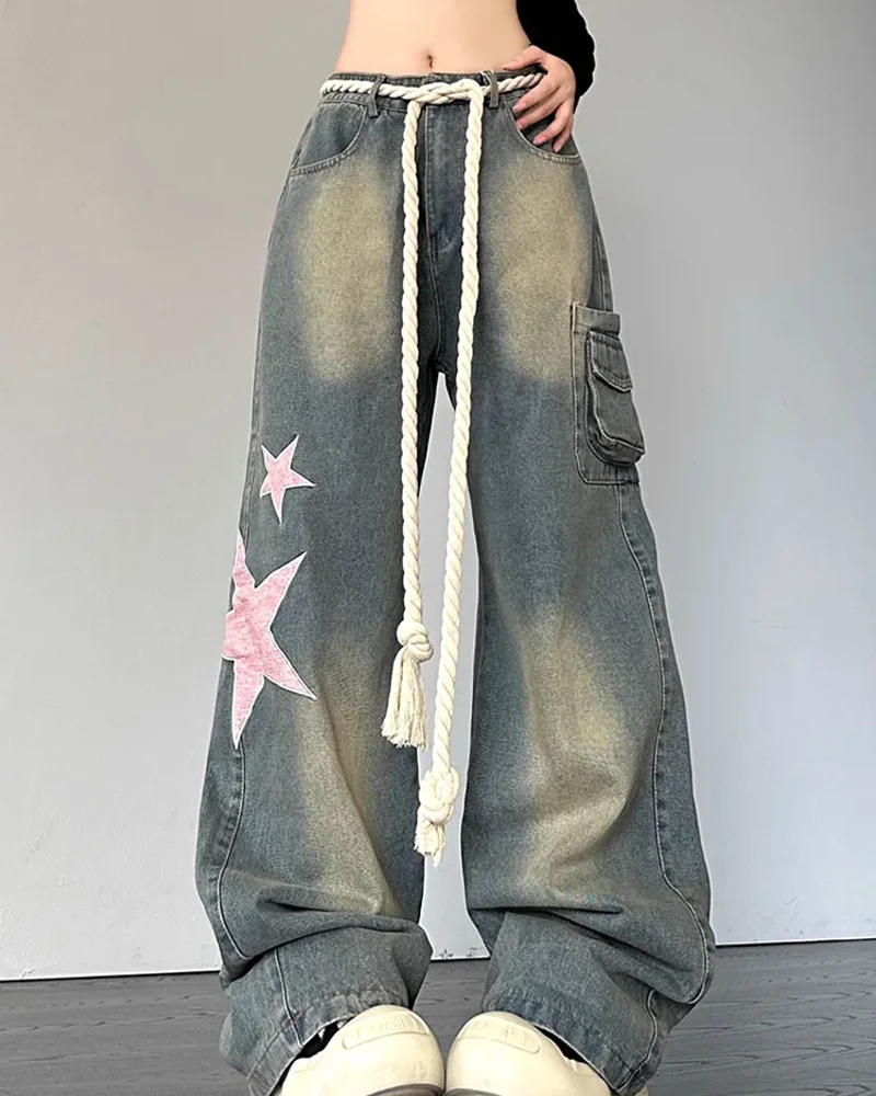 スター柄ジーンズ - Y2K WEAR