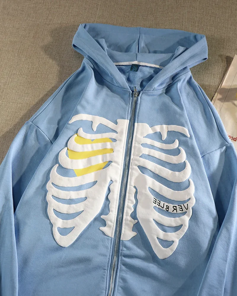 ブルースケルトンフーディー - Y2K WEAR