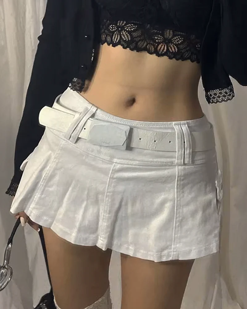 ホワイトミニスカートY2K - Y2K WEAR