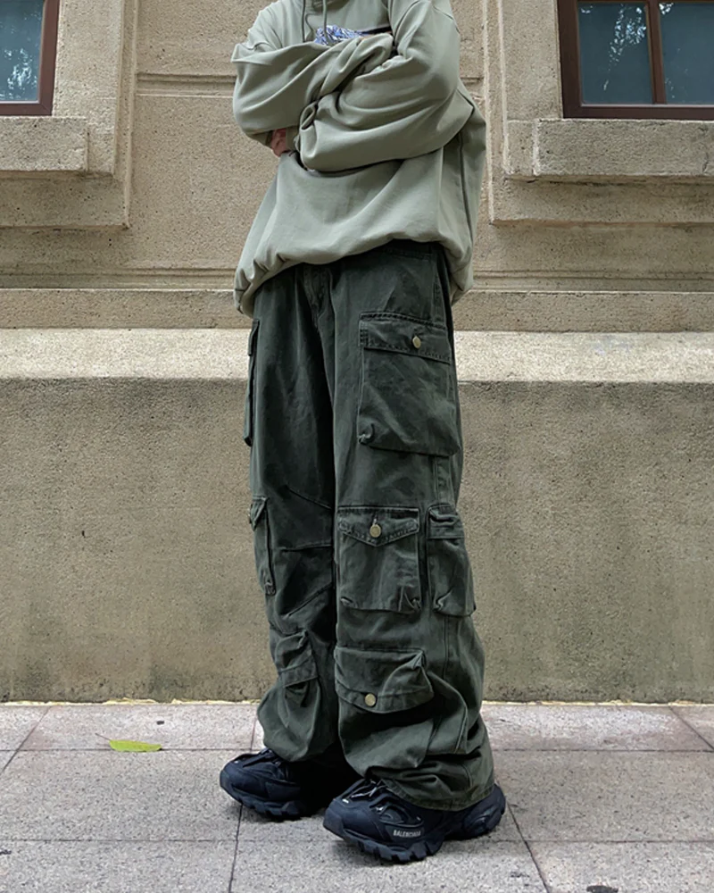 バギーグリーンカーゴパンツ - Y2K WEAR