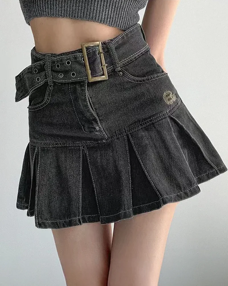 グレーデニムスカート - Y2K WEAR