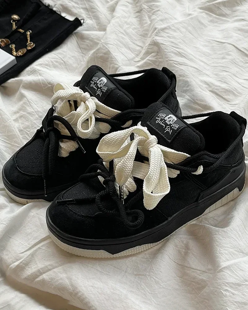 ブラックスケートボードシューズ - Y2K WEAR