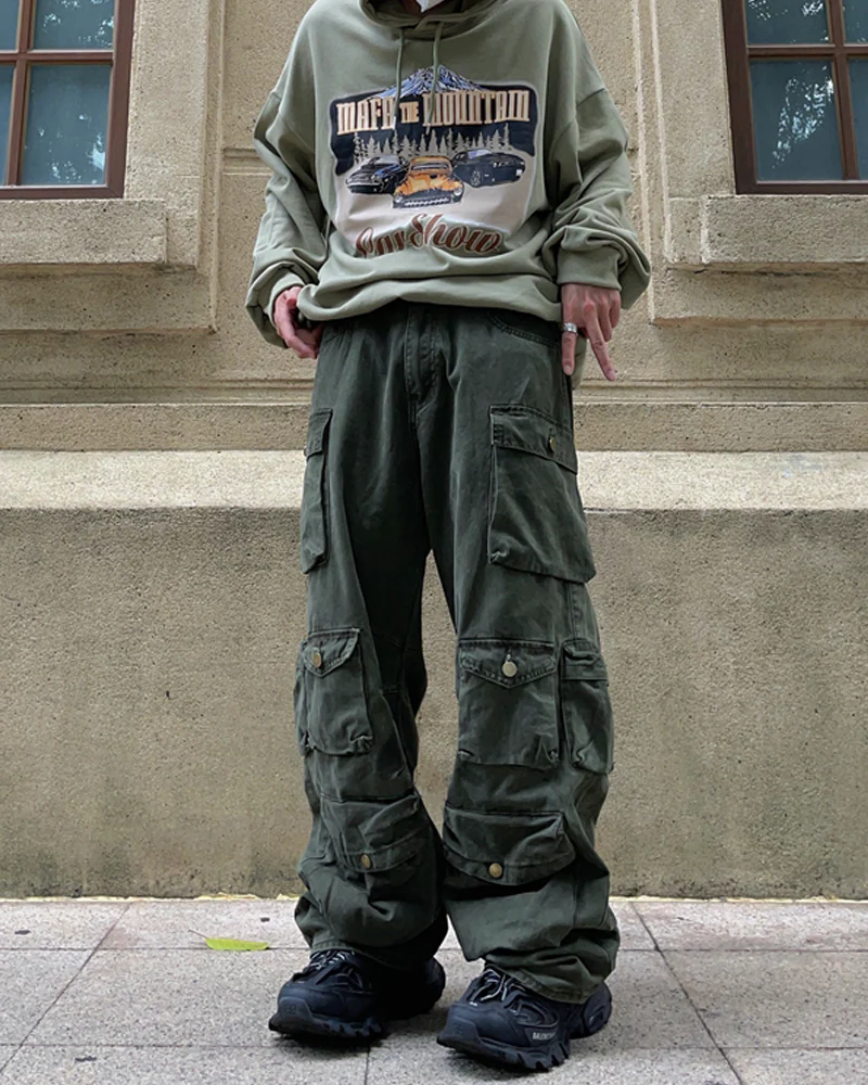 バギーグリーンカーゴパンツ - Y2K WEAR