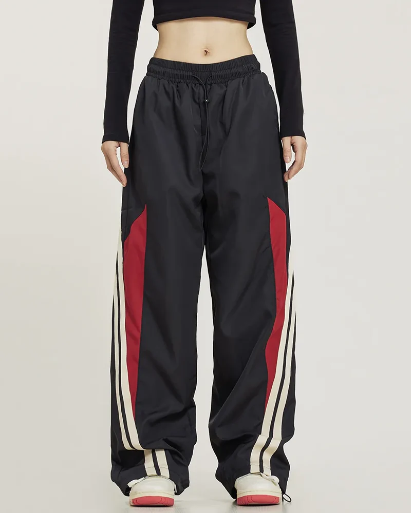 ブラックアンドレッドトラックパンツ - Y2K WEAR
