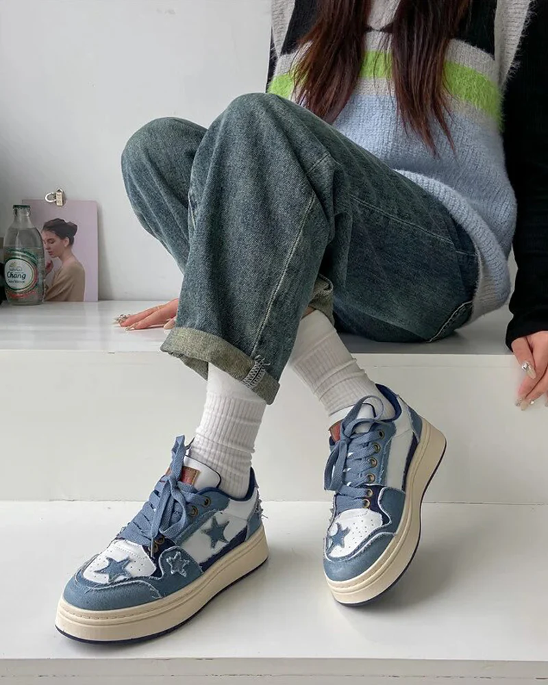デニムスニーカー レディース - Y2K WEAR