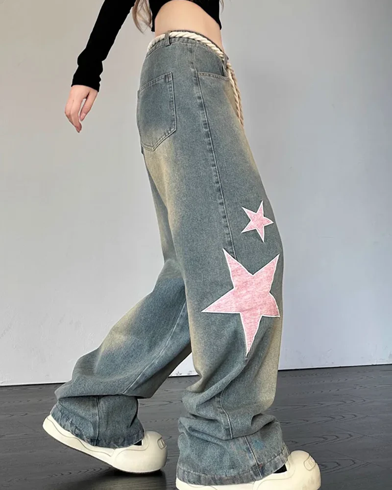 スター柄ジーンズ - Y2K WEAR