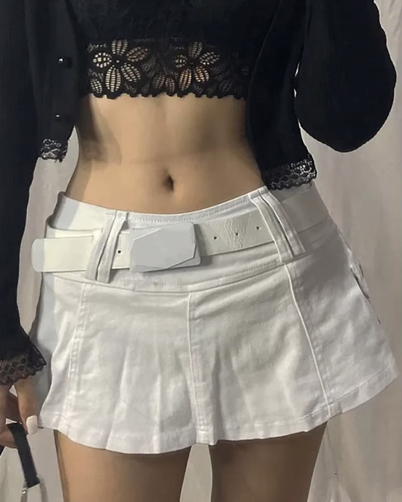 ホワイトミニスカートY2K - Y2K WEAR