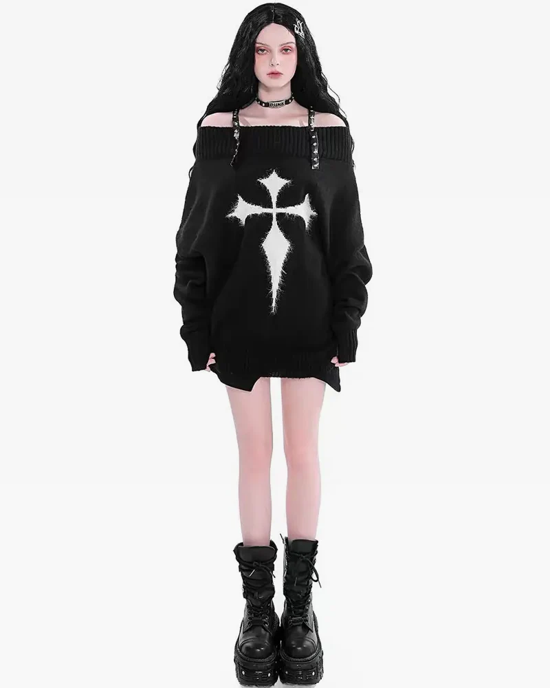 クロスニットセーター - Y2K WEAR