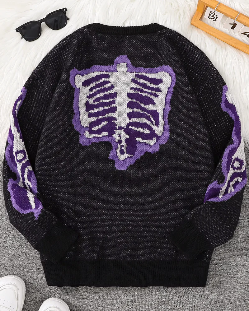 パープルスケルトンセーター - Y2K WEAR