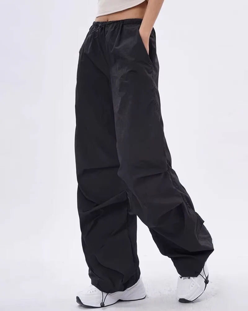 ブラックパラシュートパンツ - Y2K WEAR