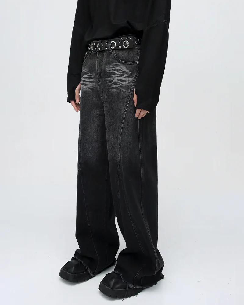 ダークグレーのバギージーンズ - Y2K WEAR