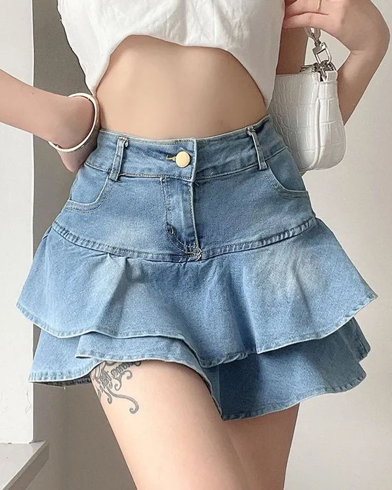 デニムミニスカートY2K - Y2K WEAR