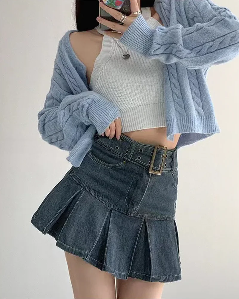 ダークブルーデニムスカート - Y2K WEAR