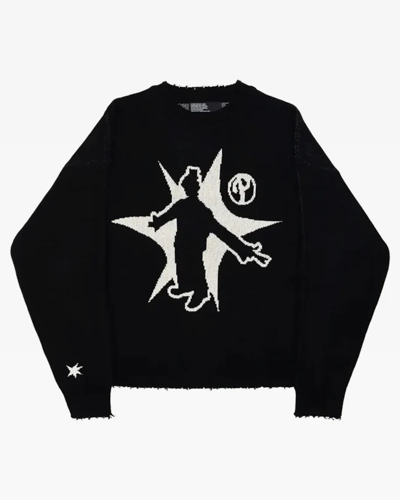 ブラックグラフィックセーター - Y2K WEAR