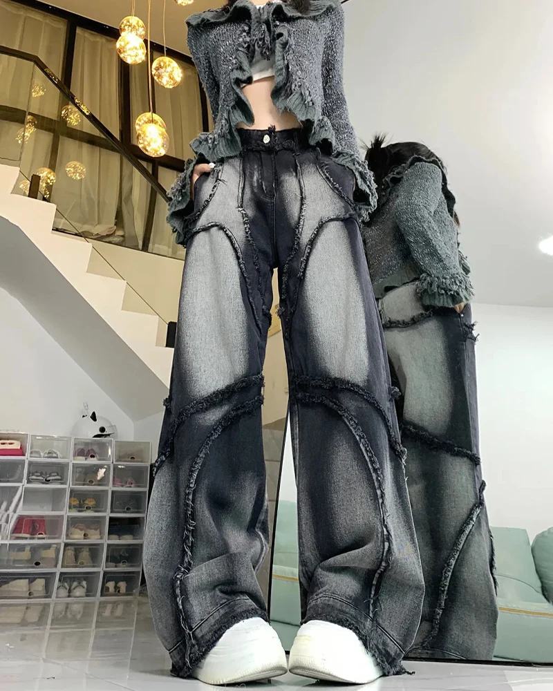ブラックバギージーンズY2K - Y2K WEAR