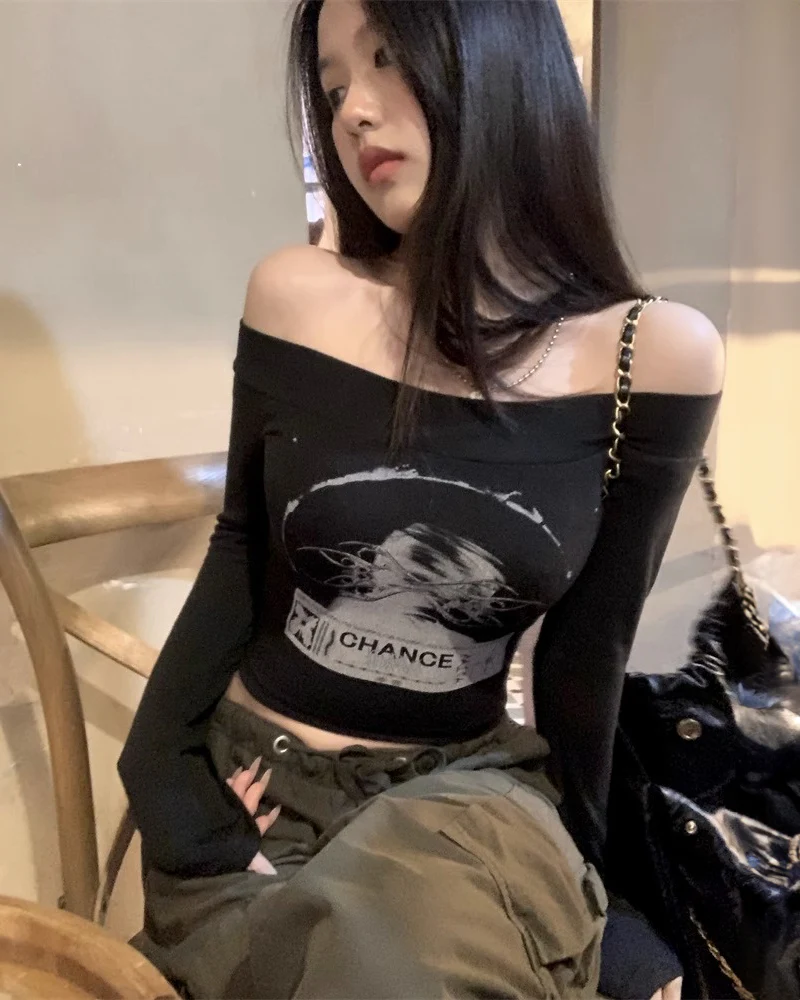 ゴスロングスリーブクロップトップ - Y2K WEAR