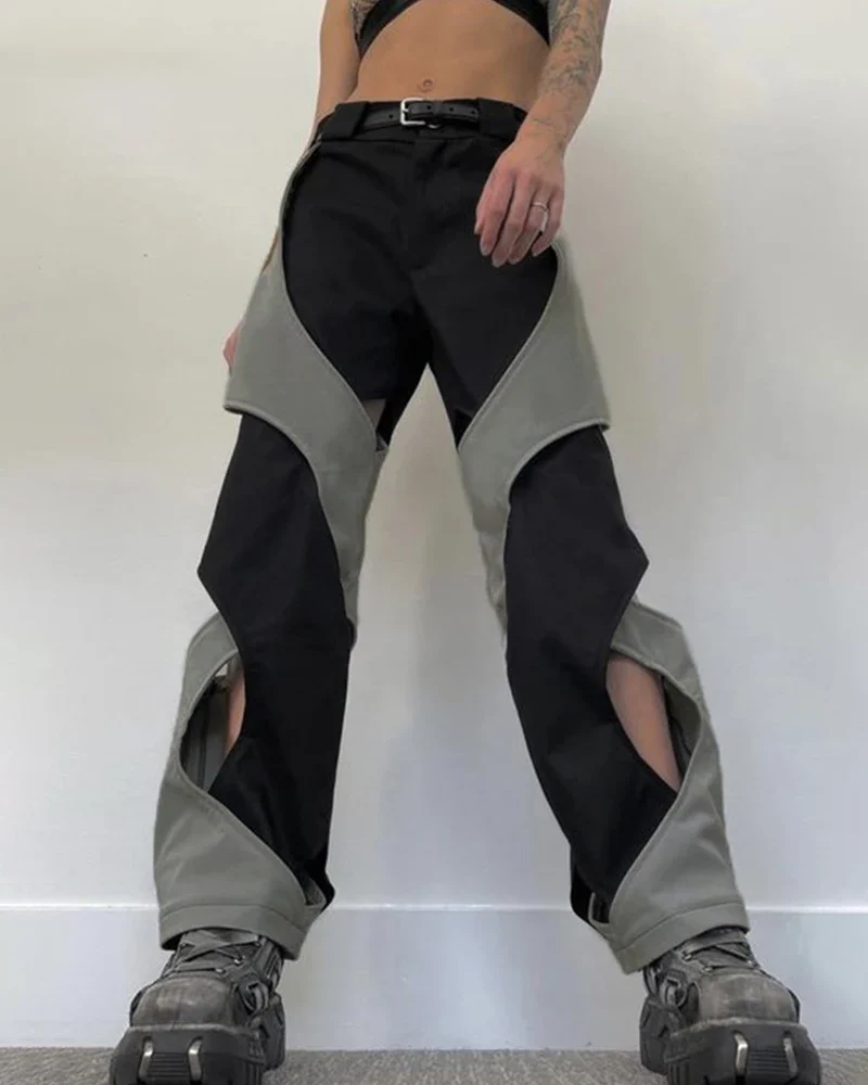 ブラックアンドグレースウェットパンツ - Y2K WEAR